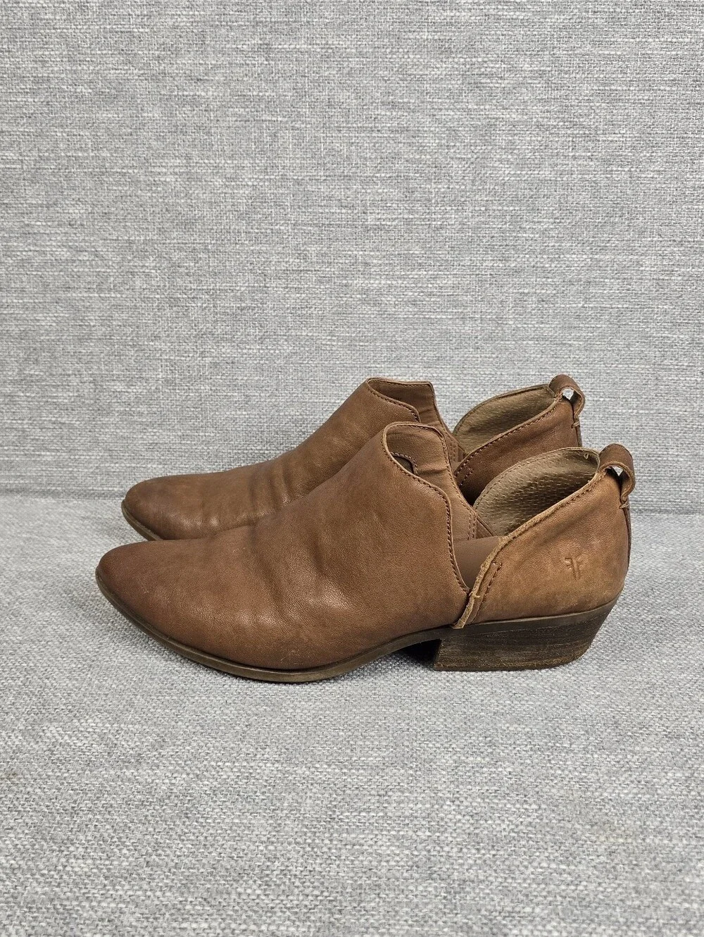 Frye Rowen Tan Leather Ankle Booties Womens Sz 8.5M
